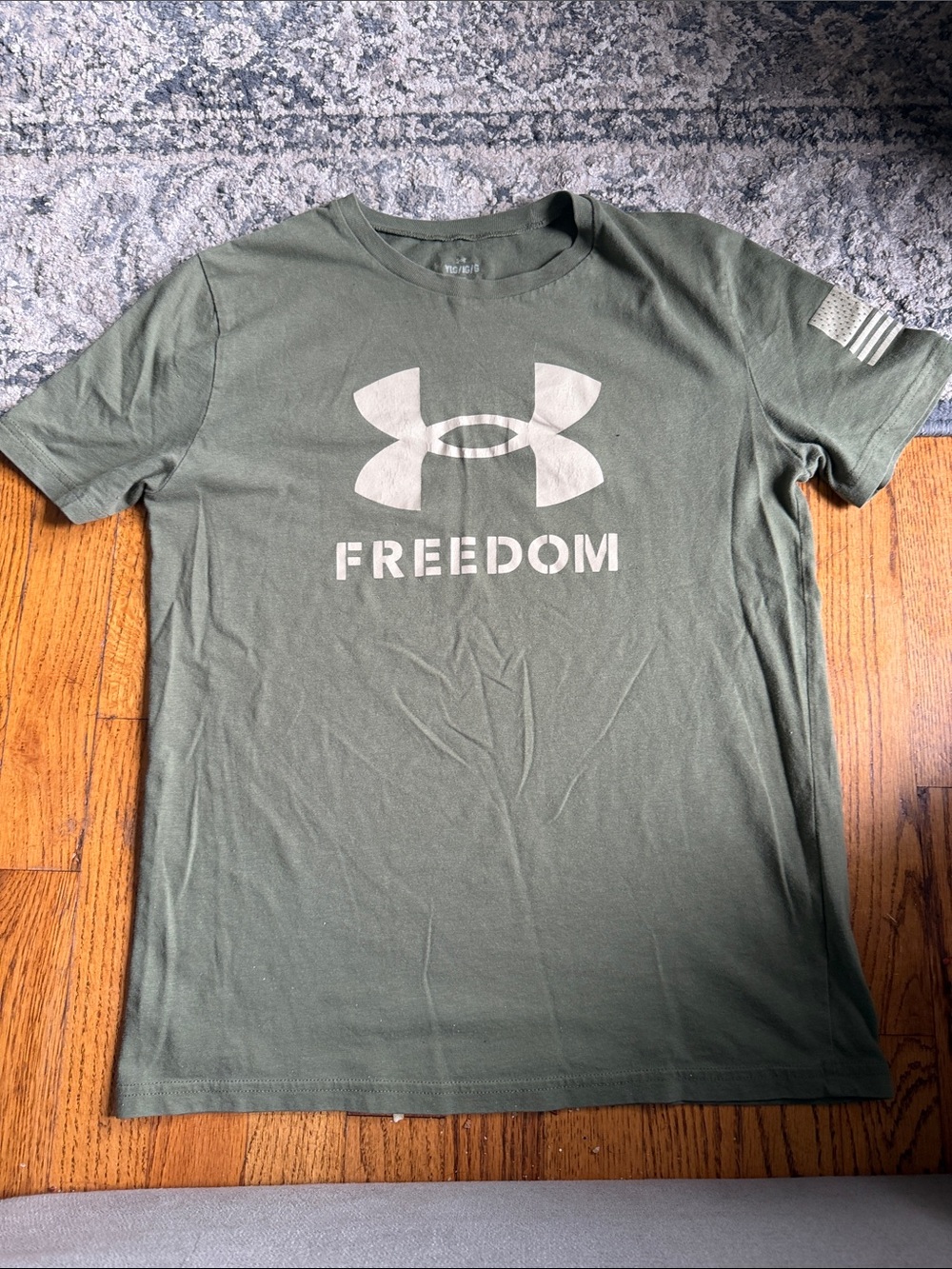 Under Armour Olive Green 'Freedom' Logo Short Sleeve Tee